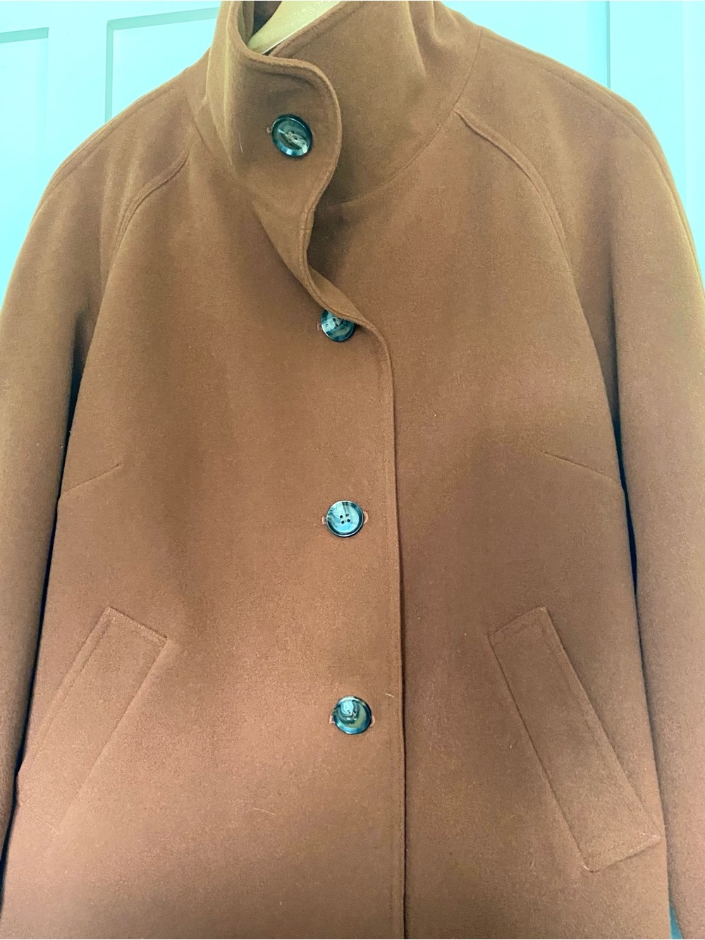 EVAN PICONE - Women’s Button-Front Jacket Coat in Rust Cognac - Picture 4 of 10